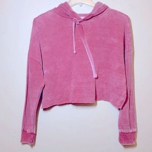 Pink Crop Hoodie Light Weight Sweatshirt